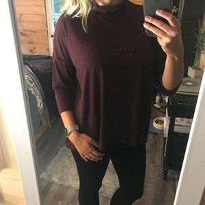 🌻SALE!🌻 Burgundy LOFT Relaxed Mockneck Tee